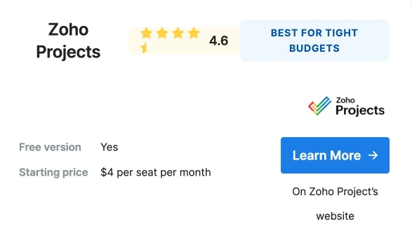 Zoho project management tool